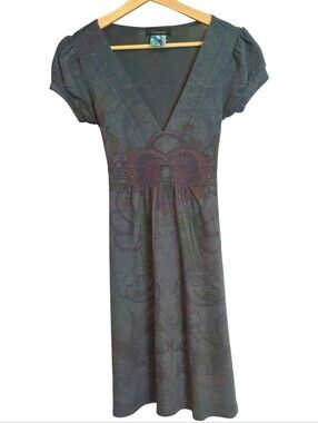 Fleurish Sweater Midi Dress, Tie Back, Cap Sleeves, Soft Knit, Small